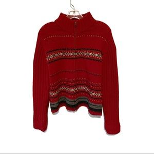 Vintage Womens Eddie Bauer full zip 100% lamb wool